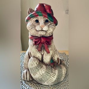Collectible, Signed Telle M. Stein Snow Kitty Statue The Stone Bunny, Inc. 10”